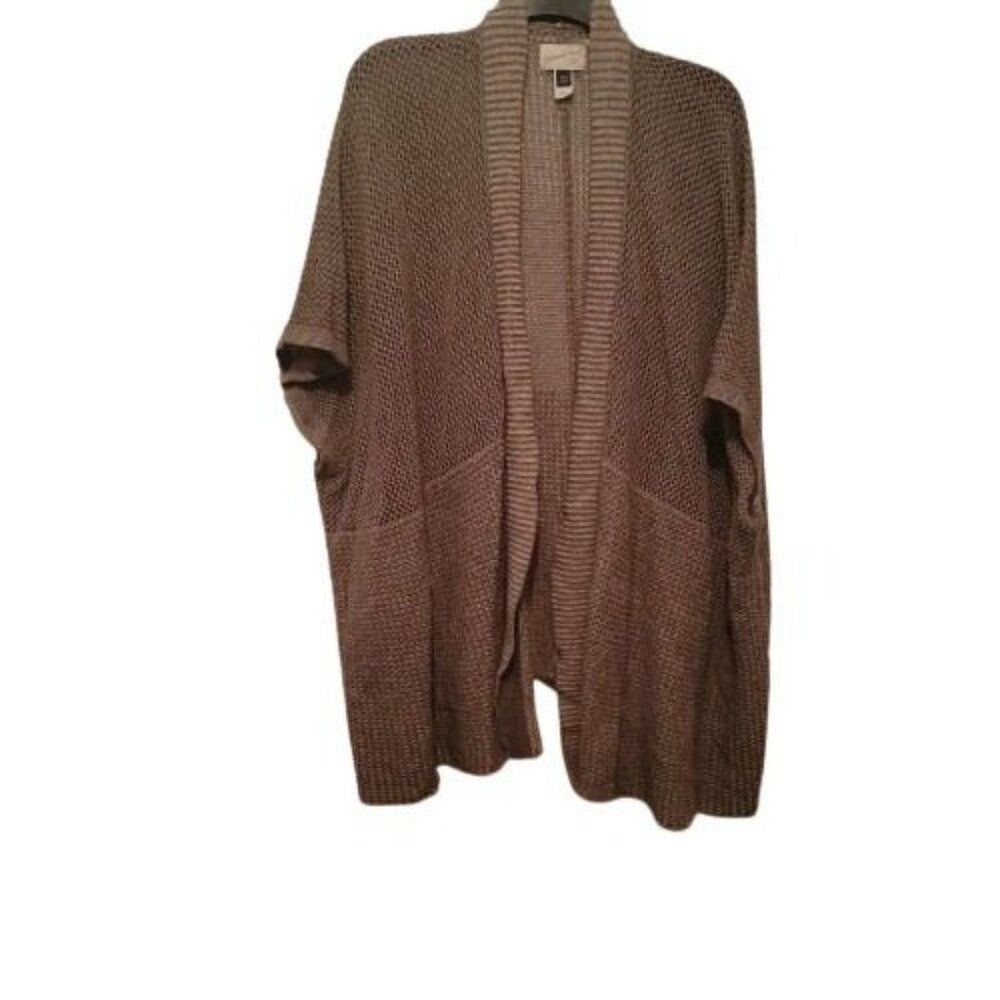 Universal Thread Womens Gray Knitted Short Sleeve Cardigan Sweater One Size